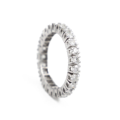 Bague 55.5 Bague Alliance américaine Or blanc Diamant 58 Facettes 1856174CN