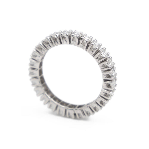 Bague 55.5 Bague Alliance américaine Or blanc Diamant 58 Facettes 1856174CN