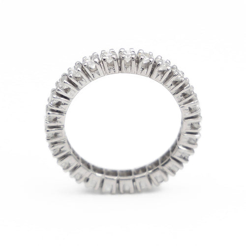 Bague 55.5 Bague Alliance américaine Or blanc Diamant 58 Facettes 1856174CN
