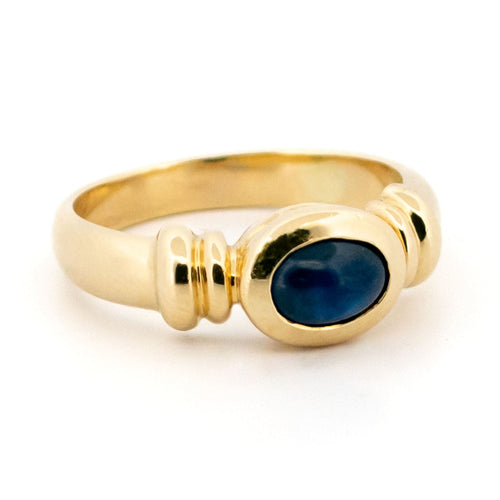 Bague 56 Bague solitaire vintage en or jaune 14k avec saphir cabochon 58 Facettes 6A314B987B69427AAE81B1553CCFED32