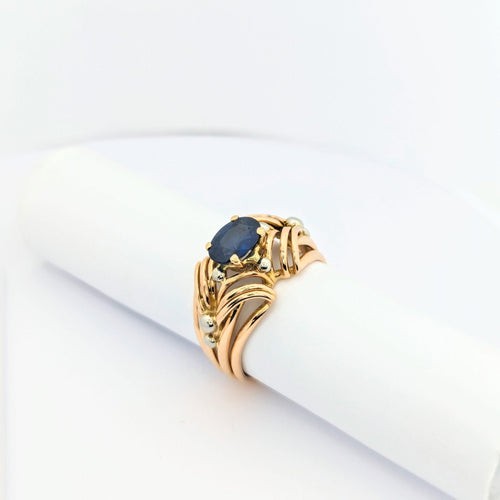 Bague 55 Bague en or jaune 18 carats et saphir 58 Facettes 18697