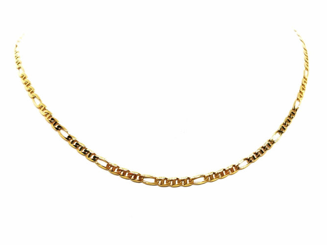 Collier Collier maille Figaro 2x1 en or jaune 18 carats 58 Facettes 1875426CN