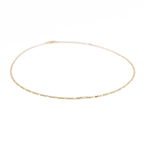 Collier Collier chaîne maille cheval alternée en or jaune et or blanc 18 carats 58 Facettes 1875602CN