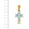 Pendentif Pendentif croix en or jaune 18 carats et topazes 58 Facettes 1885