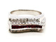 Bague 54 Bague tank en or blanc 18 carats avec rubis et diamants 58 Facettes 1888306CN