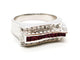 Bague 54 Bague tank en or blanc 18 carats avec rubis et diamants 58 Facettes 1888306CN