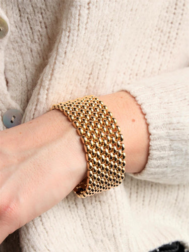 Bracelet Bracelet manchette maille grain de riz en or jaune 18 carats 58 Facettes 1888409CN