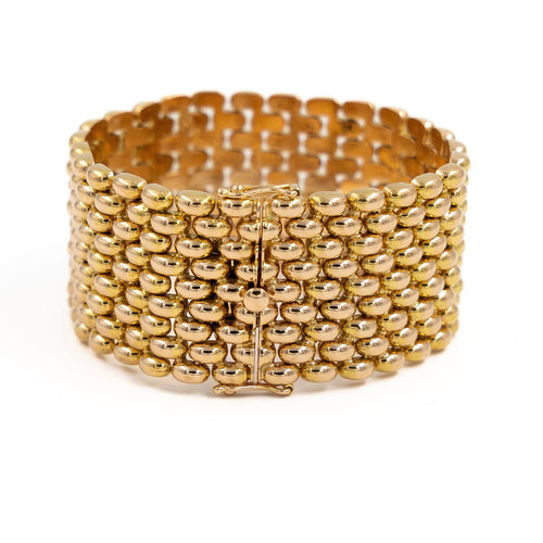 Bracelet Bracelet manchette maille grain de riz en or jaune 18 carats 58 Facettes 1888409CN