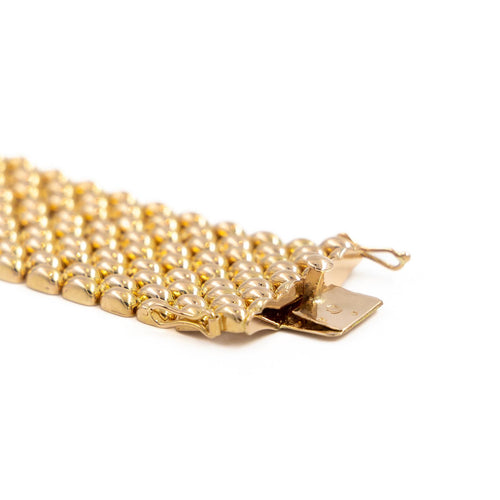 Bracelet Bracelet manchette maille grain de riz en or jaune 18 carats 58 Facettes 1888409CN