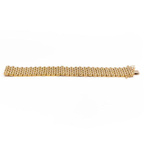 Bracelet Bracelet manchette maille grain de riz en or jaune 18 carats 58 Facettes 1888409CN