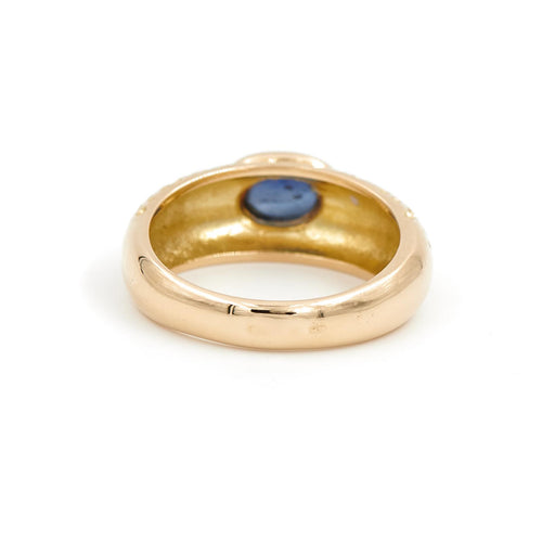 Bague 54 Bague en or jaune 18 carats avec saphir bleu cabochon 58 Facettes 1907874CN
