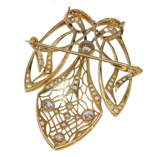 Pendentif Pendentif-broche Art nouveau en platine et or jaune 18K diamants 58 Facettes 19087-0046