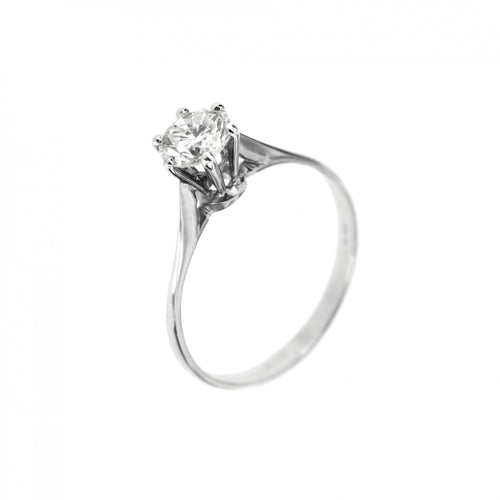 Bague 56 Bague solitaire - Diamant 0,78 ct en or blanc 18 ct 58 Facettes 19161