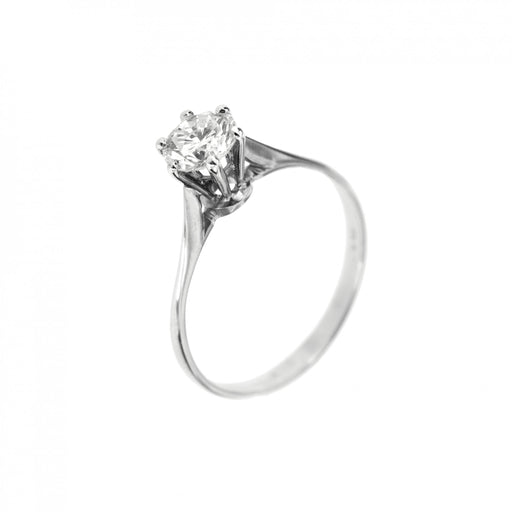 Bague 56 Bague solitaire - Diamant 0,78 ct en or blanc 18 ct 58 Facettes 19161