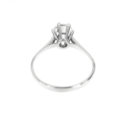 Bague 56 Bague solitaire - Diamant 0,78 ct en or blanc 18 ct 58 Facettes 19161