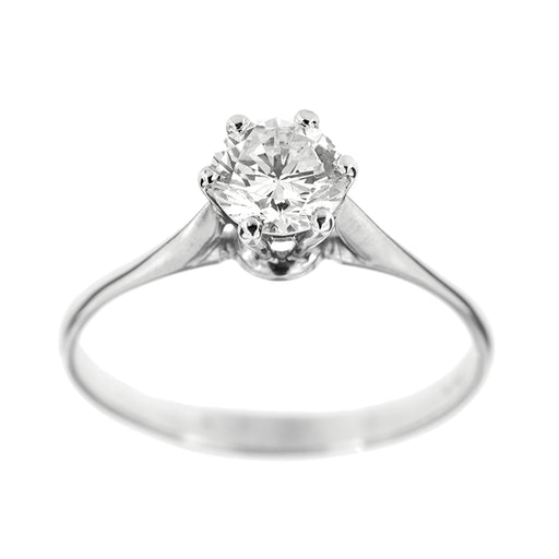 Bague 56 Bague solitaire - Diamant 0,78 ct en or blanc 18 ct 58 Facettes 19161