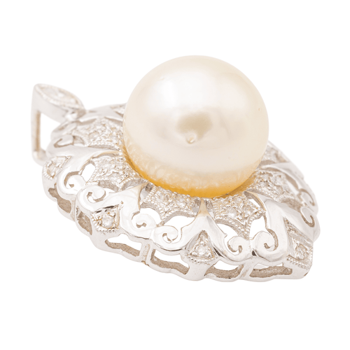 Pendentif Pendentif Vintage Or blanc Perle, Diamant 58 Facettes 1931141CN