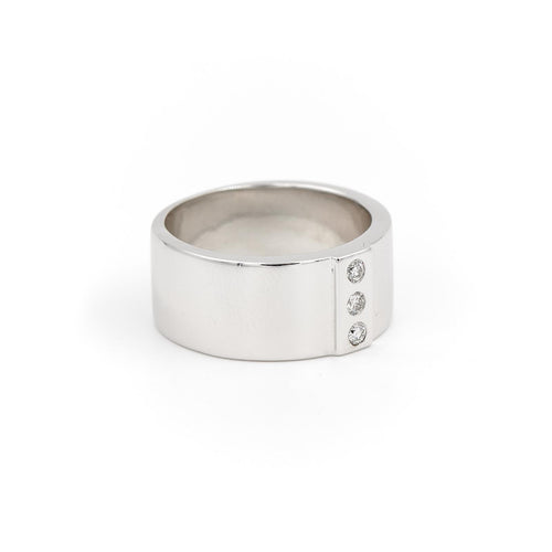 Bague 56 Bague trilogie en or blanc 18 carats et diamants 58 Facettes 1931159CN