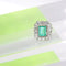 Bague 52 Bague de fiançailles en platine, émeraude 2,20 ct et diamants 58 Facettes 19343-0010