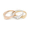 Bague 54 Trilogie - Bague en or jaune, or blanc et or rose 18 carats 58 Facettes 1943849CN