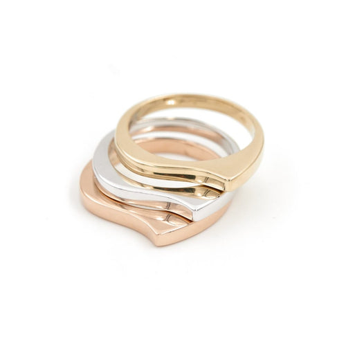Bague 54 Trilogie - Bague en or jaune, or blanc et or rose 18 carats 58 Facettes 1943849CN