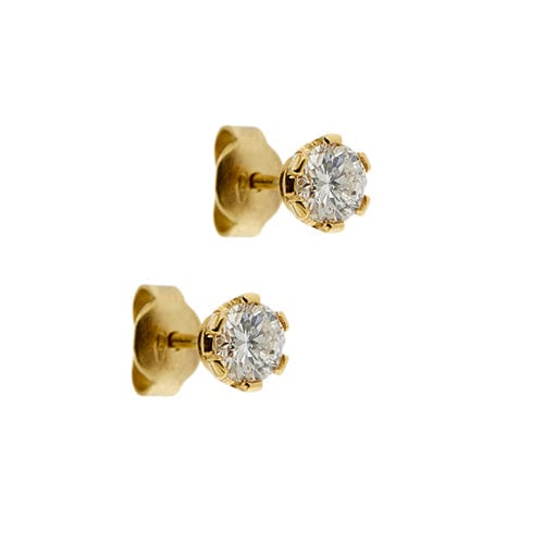 Boucles d'oreilles Boucles d’oreilles point lumière en or jaune 18 carats et diamants 0,76 ct 58 Facettes 19444