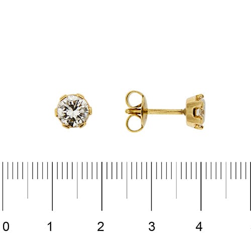 Boucles d'oreilles Boucles d’oreilles point lumière en or jaune 18 carats et diamants 0,76 ct 58 Facettes 19444