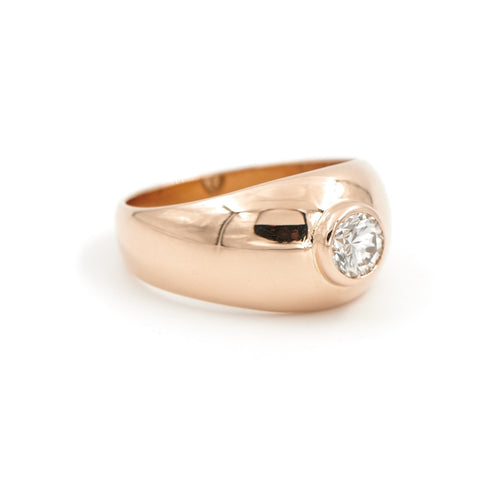 Bague 57 Bague solitaire en or rose 18 carats avec diamant taille brillant 58 Facettes 1962885CN