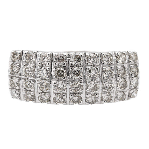 Bague 54 Bague en or blanc 18 carats pavée de diamants 58 Facettes 1969291CN