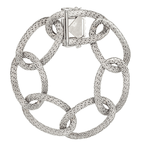 Bracelet Bracelet à grands maillons ovales en or blanc 18 carats 58 Facettes 1969297CN