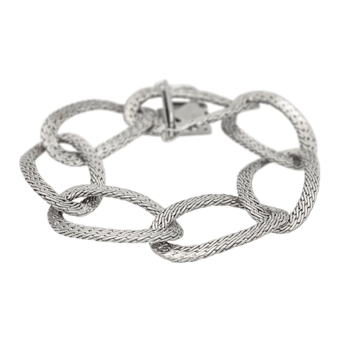 Bracelet Bracelet à grands maillons ovales en or blanc 18 carats 58 Facettes 1969297CN