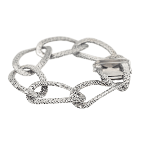 Bracelet Bracelet à grands maillons ovales en or blanc 18 carats 58 Facettes 1969297CN