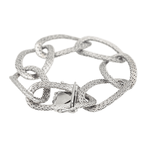 Bracelet Bracelet à grands maillons ovales en or blanc 18 carats 58 Facettes 1969297CN