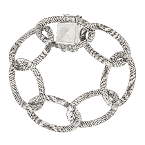 Bracelet Bracelet à grands maillons ovales en or blanc 18 carats 58 Facettes 1969297CN