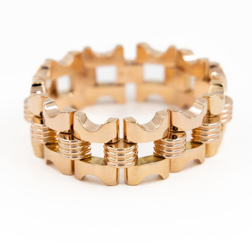 Bracelet Bracelet Tank en or rose 18 carats 58 Facettes 1984296CN