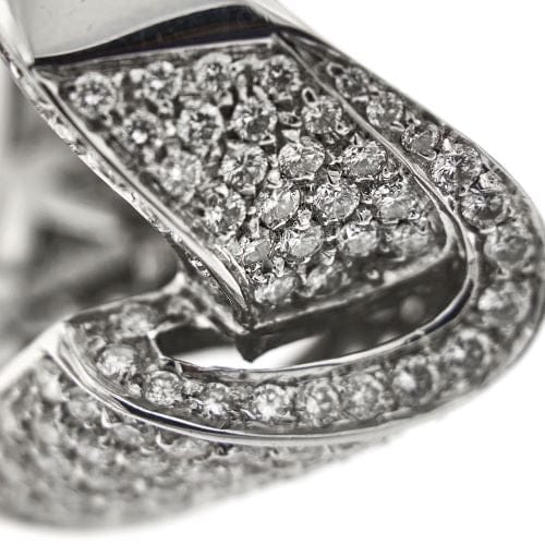 Bague 55 Bague Onde - Bague en or blanc 18 ct et diamants 58 Facettes 19851