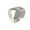 Bague 55 Bague Onde - Bague en or blanc 18 ct et diamants 58 Facettes 19851