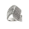 Bague 55 Bague Onde - Bague en or blanc 18 ct et diamants 58 Facettes 19851