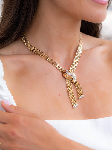 Collier Collier Négligé Or jaune, Platine Diamant 58 Facettes 1986222CN