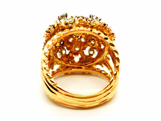 Bague 49 Bague cocktail en or jaune 18 carats et diamants 58 Facettes 1986228CN