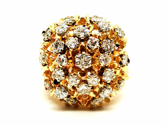 Bague 49 Bague cocktail en or jaune 18 carats et diamants 58 Facettes 1986228CN