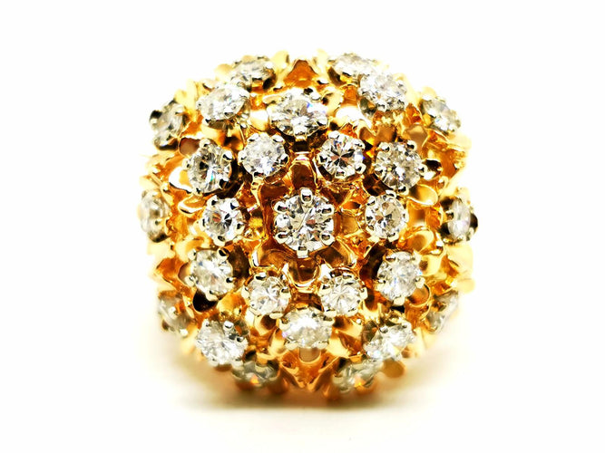 Bague 49 Bague cocktail en or jaune 18 carats et diamants 58 Facettes 1986228CN
