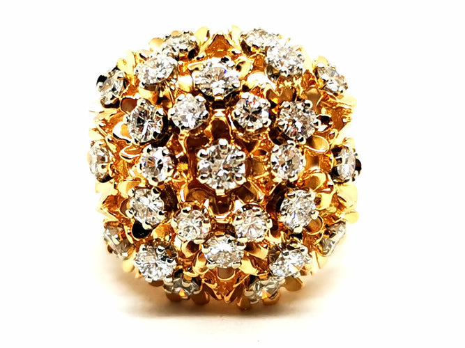 Bague 49 Bague cocktail en or jaune 18 carats et diamants 58 Facettes 1986228CN