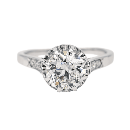 Bague 57 Bague Solitaire Platine, Or blanc Diamant 58 Facettes 1986229CN