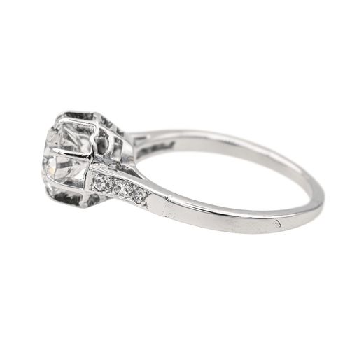 Bague 57 Bague Solitaire Platine, Or blanc Diamant 58 Facettes 1986229CN