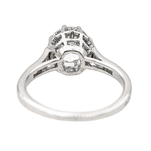 Bague 57 Bague Solitaire Platine, Or blanc Diamant 58 Facettes 1986229CN