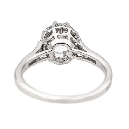 Bague 57 Bague solitaire - diamant en or blanc 18 carats et platine 58 Facettes 1986229CN