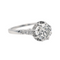 Bague 57 Bague solitaire - diamant en or blanc 18 carats et platine 58 Facettes 1986229CN