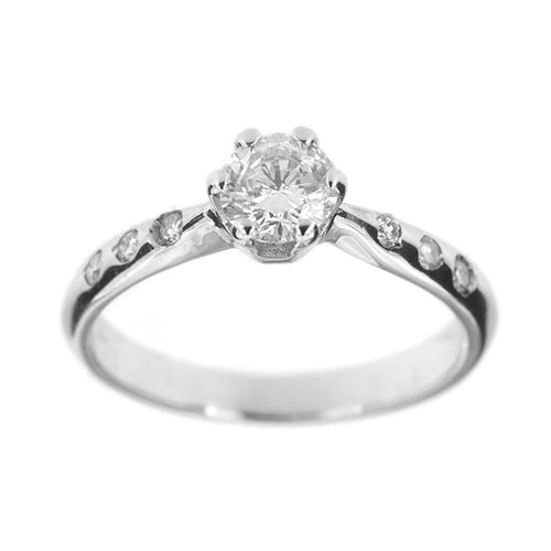 Bague 52 Bague solitaire - Diamant 0,50 ct en or blanc 18 kt 58 Facettes 19941