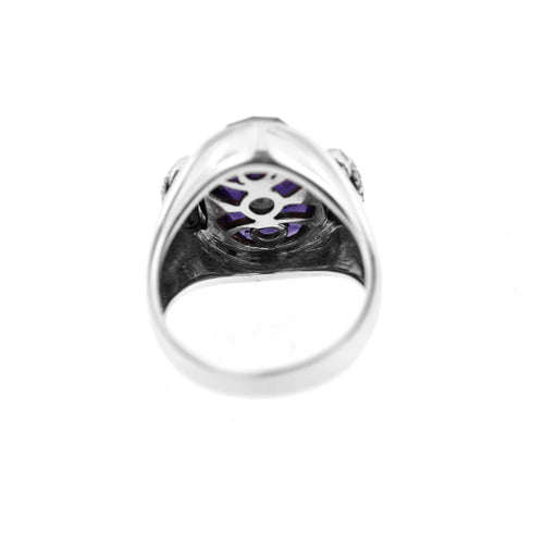 Bague 56 Bague en or blanc 18 ct avec iolite et diamants 58 Facettes 19954
